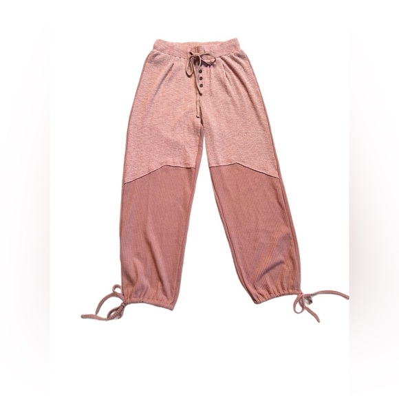 POL ~ Two-Toned Pink Waffle Design Drawstring Pants w/Back Pockets size S - Picture 1 of 8